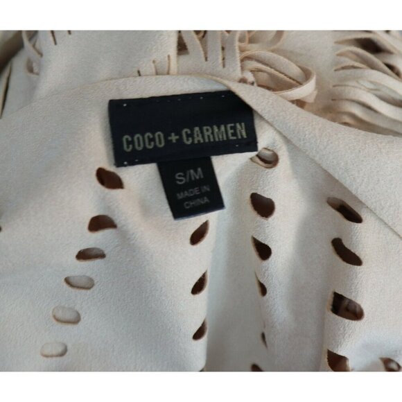 WOMEN'S BEIGE FRINGE CUT-OUT DRESS - COCO & CARMEN - SIZE S/M - Picture 11 of 12